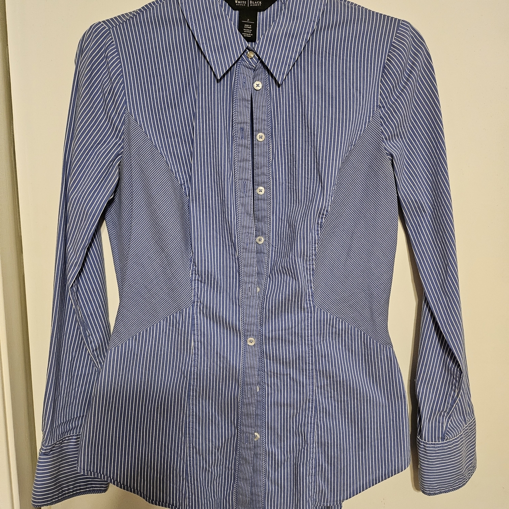 WHBM Blue Striped Buttondown Shirt